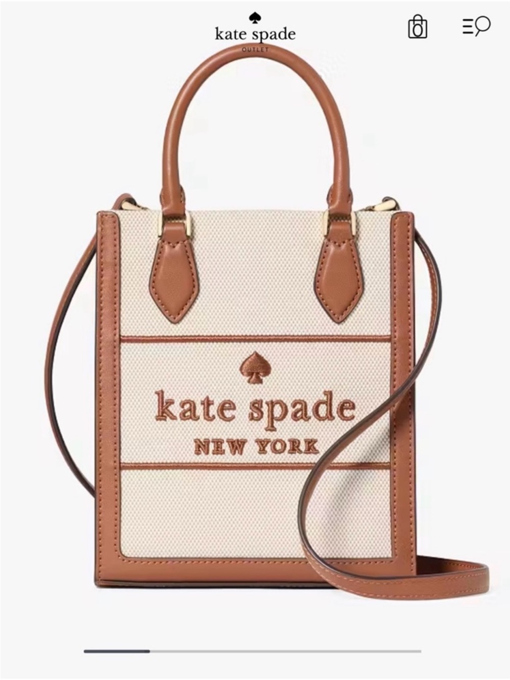 Kate Spade New York Ellie mini tote  ***crossbody strap missing. NWT retail $329